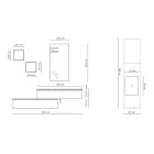 Composition de salle de bain avec miroir, lavabo en résine et base Made in Italy - Palom Viadurini