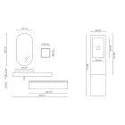 Composition de salle de bain avec miroir ovale, lavabo et base Made in Italy - Palom Viadurini