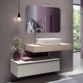 Composition de salle de bain avec miroir en forme et lavabo Made in Italy - Palom