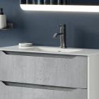 Composition de salle de bain avec miroir à capteur tactile, base laquée Made in Italy - Polsen Viadurini