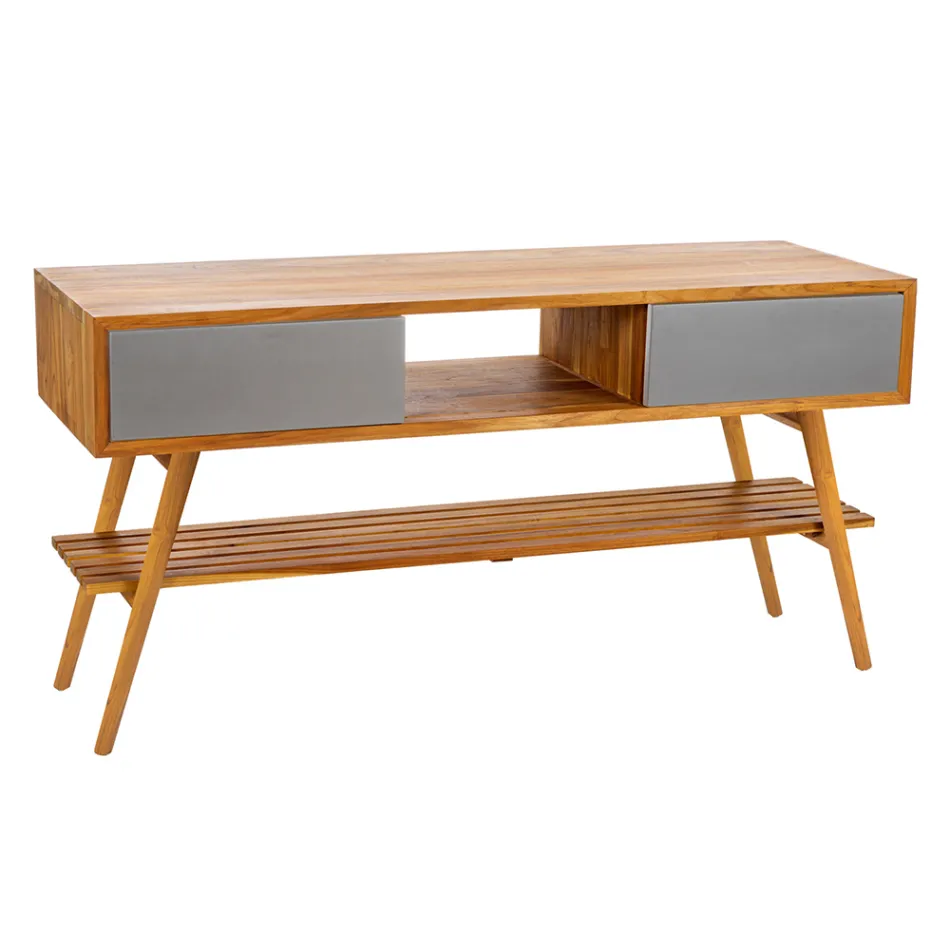 Composition Salle de Bain Design Gris Complète avec Accessoires Emaillés - Georges Viadurini