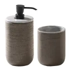 Composition Salle de Bain Design Gris Complète avec Accessoires Emaillés - Georges Viadurini