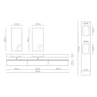 Composition de salle de bain double avec miroir rectangulaire et lavabo Made in Italy - Palom Viadurini