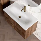 Composition de salle de bain en chêne Rio Cannettato Made in Italy - Afrodite Viadurini