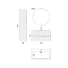Composition de salle de bain en chêne Rio Cannettato Made in Italy - Afrodite Viadurini