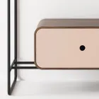 Composition de salle de bain Lavabo en céramique et miroir Made in Italy - Chantal Viadurini