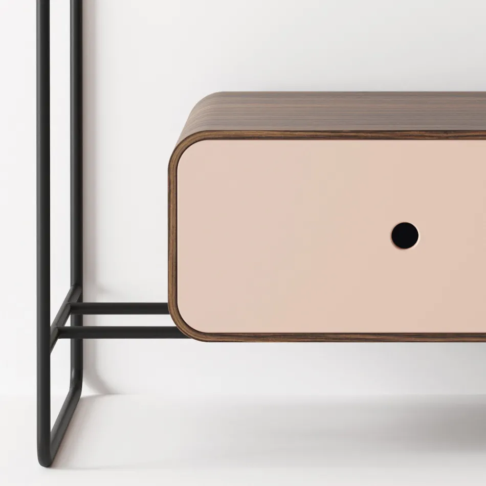 Composition de salle de bain Lavabo en céramique et miroir Made in Italy - Chantal Viadurini