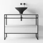 Composition de salle de bain Lavabo en céramique et miroir Made in Italy - Hoscar Viadurini