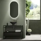 Composition de salle de bain Lavabo en céramique et miroir Made in Italy - Hoscar Viadurini