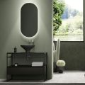 Composition de salle de bain Lavabo en céramique et miroir Made in Italy - Hoscar