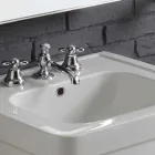 Composition du lavabo dans la colonne céramique blanche Ania Viadurini