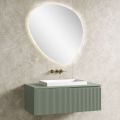 Composition de salle de bain vert sauge avec lavabo en résine Made in Italy - Artemide