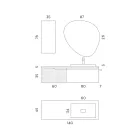 Composition de salle de bain vert sauge et chêne cannettato Made in Italy - Uranus Viadurini