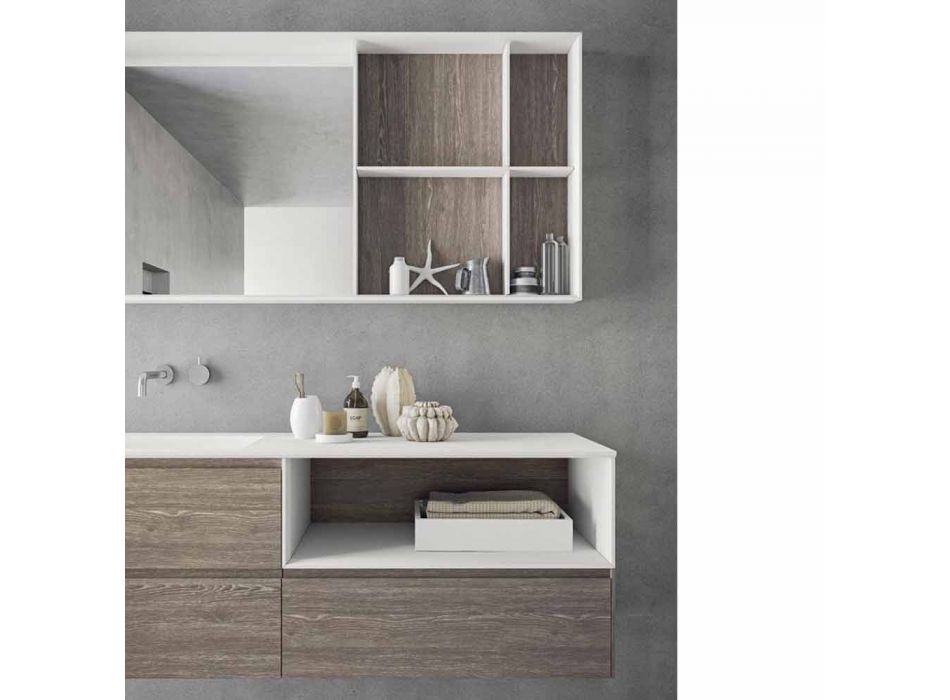 Composition de meubles de salle de bain, design moderne et suspendu Made in Italy - Callisi8 Viadurini