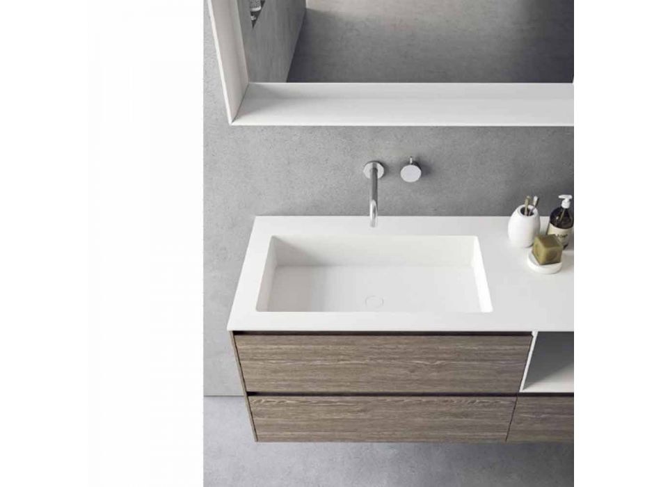 Composition de meubles de salle de bain, design moderne et suspendu Made in Italy - Callisi8 Viadurini