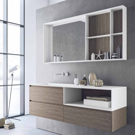 Composition de meubles de salle de bain, design moderne et suspendu Made in Italy - Callisi8 Viadurini