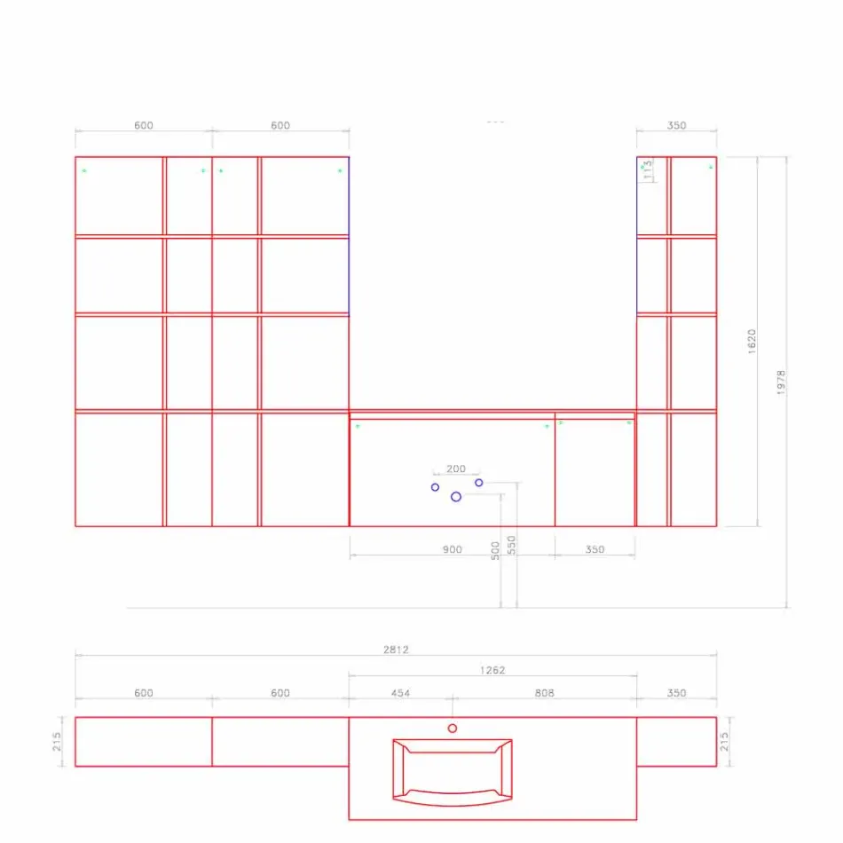 Composition de meubles de salle de bain suspendus et modernes, meubles design - Callisi12 Viadurini