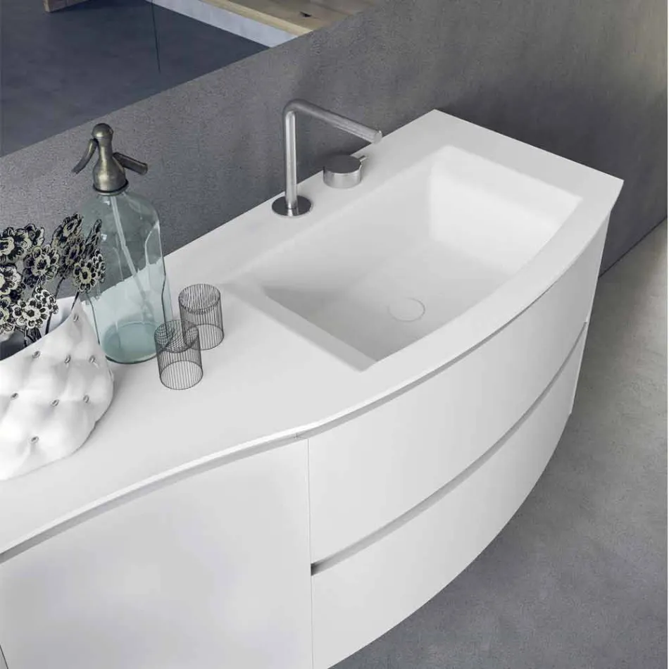Composition de salle de bain moderne et suspendue Made in Italy Design - Callisi7 Viadurini