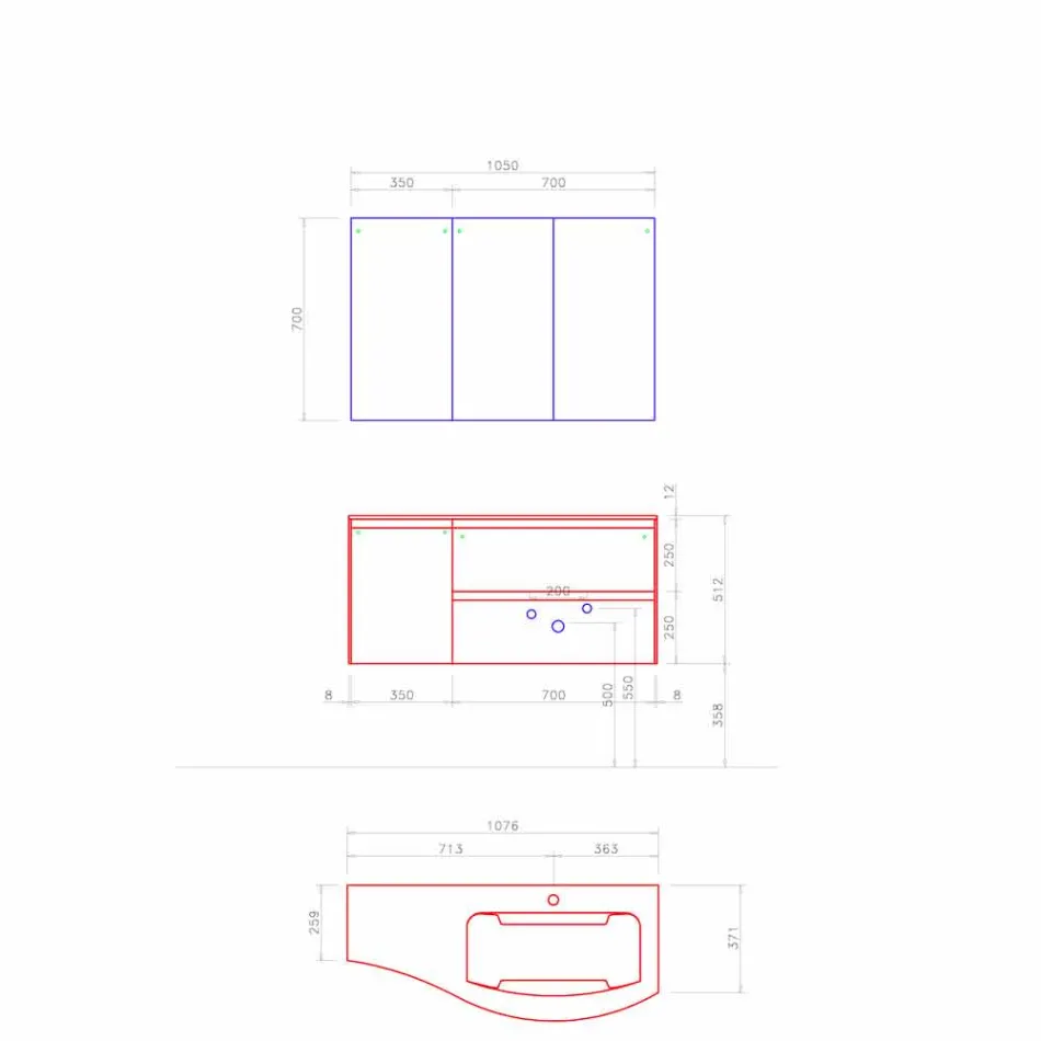 Composition de salle de bain moderne et suspendue Made in Italy Design - Callisi7 Viadurini