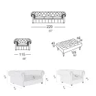 Composition de salon avec canapé, fauteuil et banc Made in Italy - Spassoso Viadurini