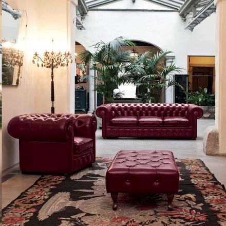Composition de salon avec canapé, fauteuil et banc Made in Italy - Spassoso Viadurini