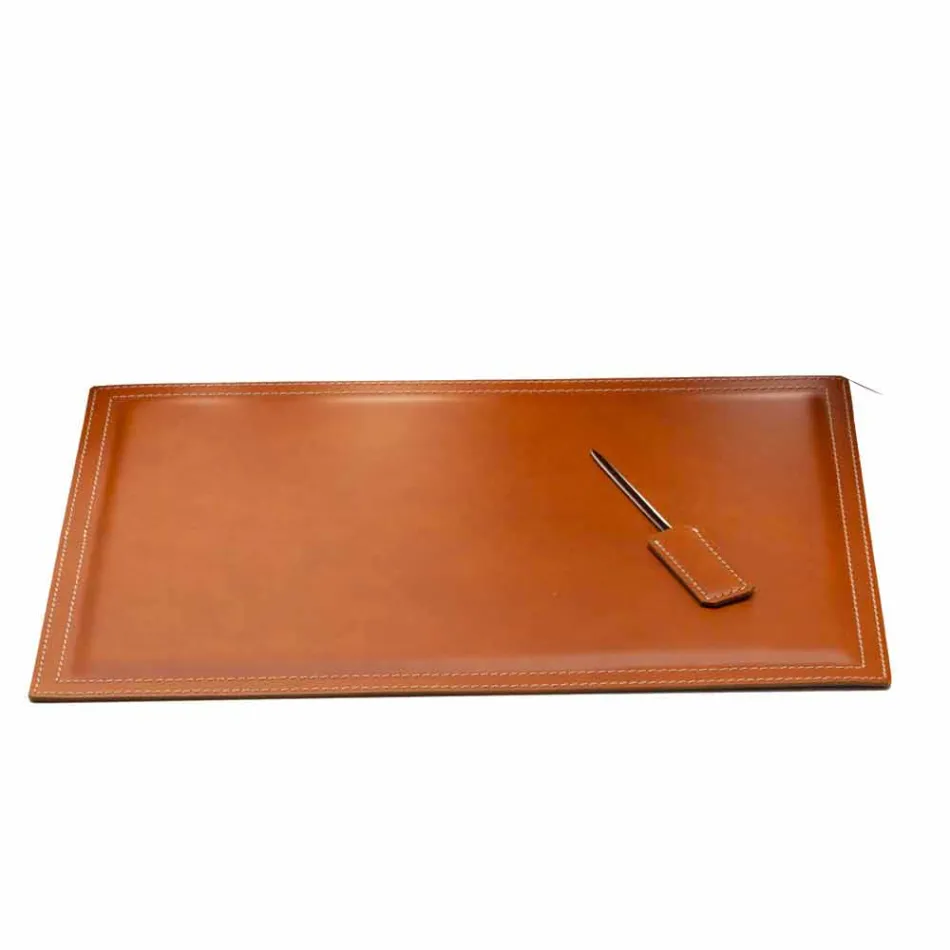 Composition de bureau de design moderne en cuir Made in Italy - Giulio Viadurini