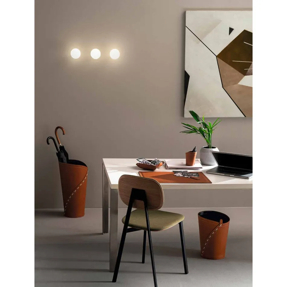 Composition de bureau de design moderne en cuir Made in Italy - Giulio Viadurini