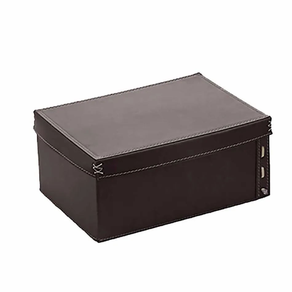 Composition de bureau de design moderne en cuir Made in Italy - Andrea Viadurini