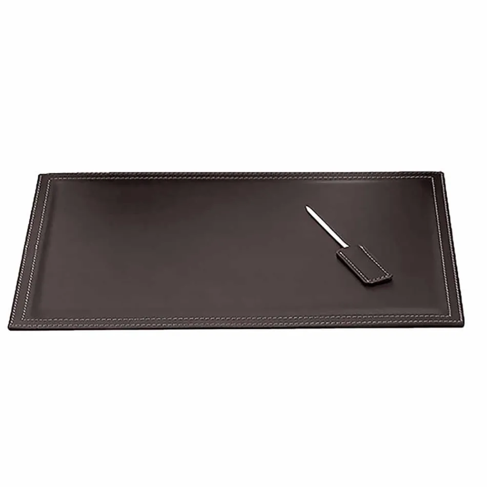 Composition de bureau de design moderne en cuir Made in Italy - Andrea Viadurini