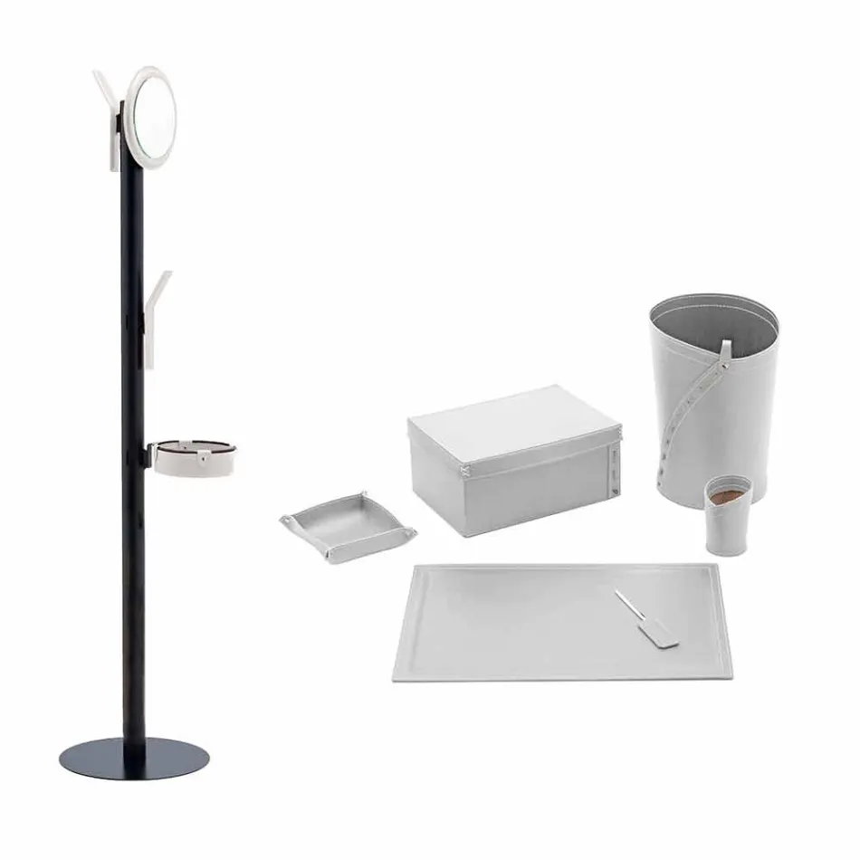 Composition de bureau de design moderne en cuir Made in Italy - Andrea Viadurini