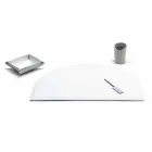 Composition de bureau en cuir régénéré moderne Made in Italy - Meduna Viadurini