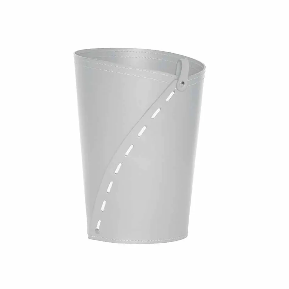 Composition de bureau en cuir régénéré moderne Made in Italy - Meduna Viadurini