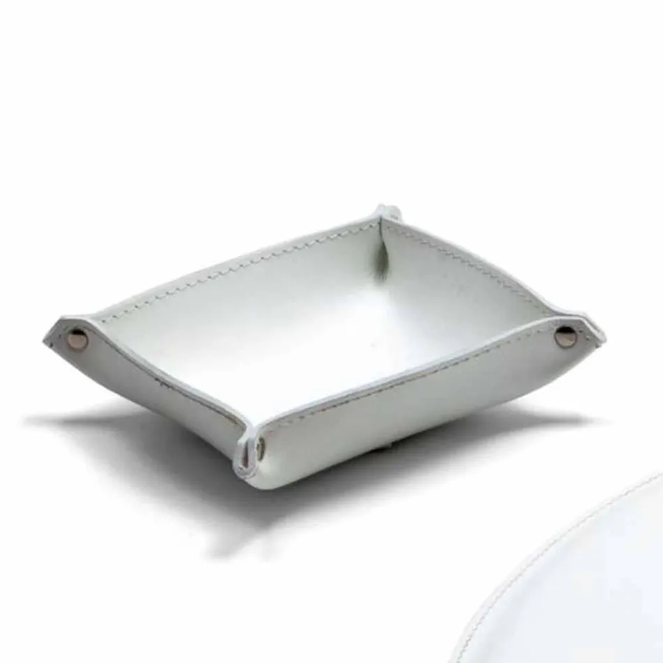 Composition de bureau en cuir régénéré moderne Made in Italy - Meduna Viadurini