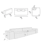 Composition de 1 Canapé, 1 Accoudoir et 1 Péninsule - Bizarre Viadurini