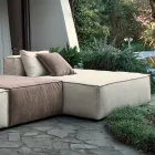 Composition de 1 Pouf avec Dossier, 1 Pouf et 1 Péninsule - Bizarre Viadurini