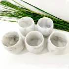 Composition de 2 verres en marbre blanc de Carrare Made in Italy - Dolla Viadurini