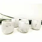 Composition de 2 verres en marbre blanc de Carrare Made in Italy - Dolla Viadurini