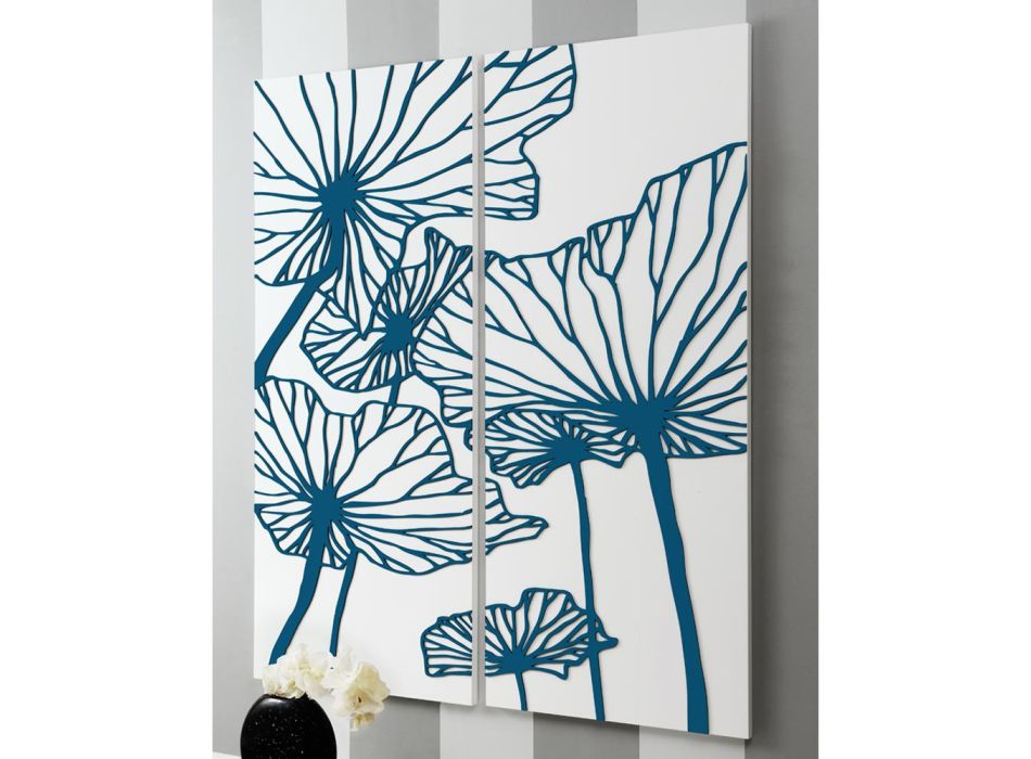 Composition de 2 panneaux représentant des fleurs Made in Italy - Sheryl Viadurini