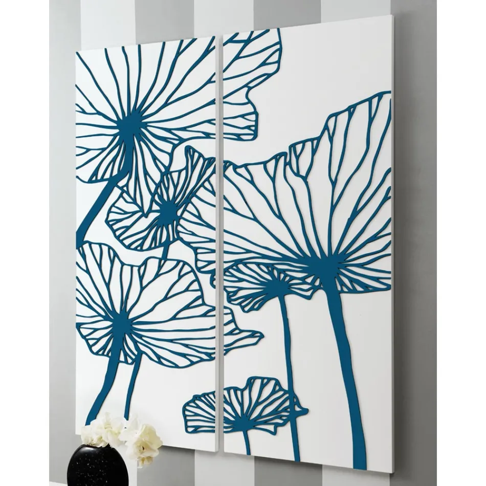 Composition de 2 panneaux représentant des fleurs Made in Italy - Sheryl Viadurini