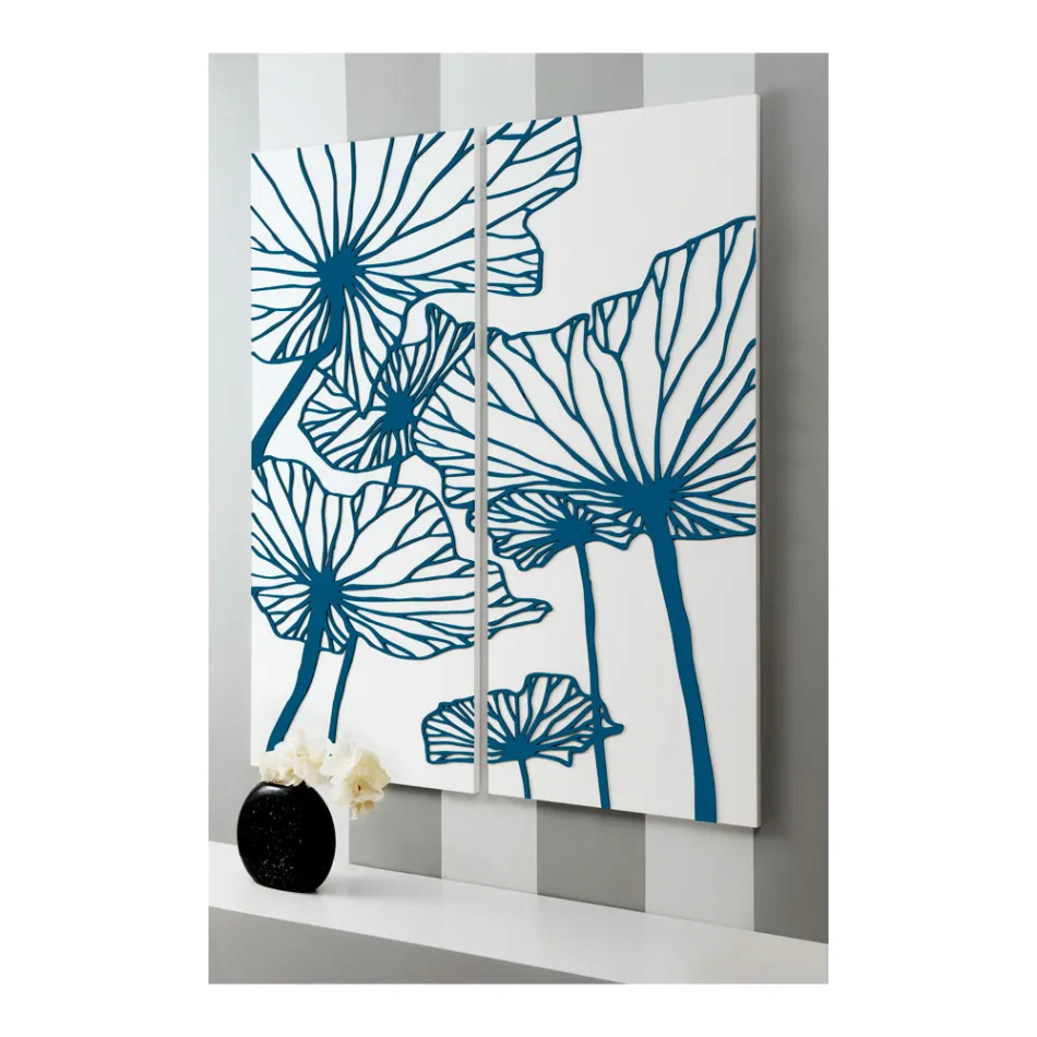 Composition de 2 panneaux représentant des fleurs Made in Italy - Sheryl Viadurini