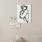 Composition de 2 panneaux avec stylisation d'un câlin Made in Italy - Kyoko Viadurini