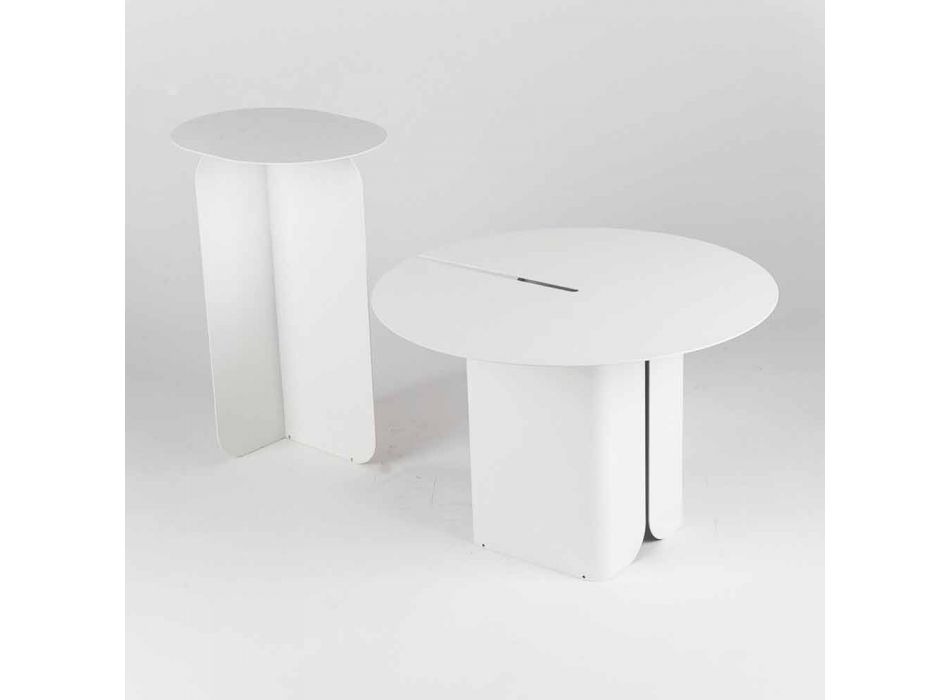 Composition de 2 tables basses modernes en acier Made in Italy - Peuplier Viadurini