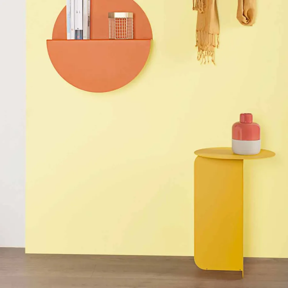 Composition de 2 tables basses modernes en acier Made in Italy - Peuplier Viadurini