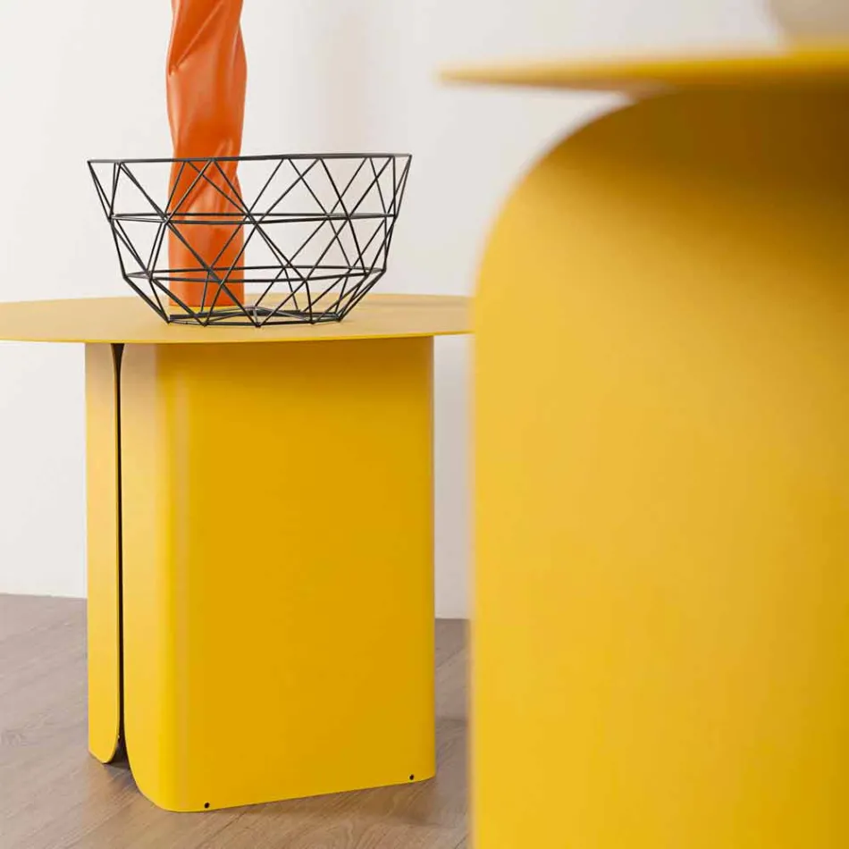 Composition de 2 tables basses modernes en acier Made in Italy - Peuplier Viadurini