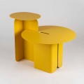 Composition de 2 tables basses modernes en acier Made in Italy - Peuplier