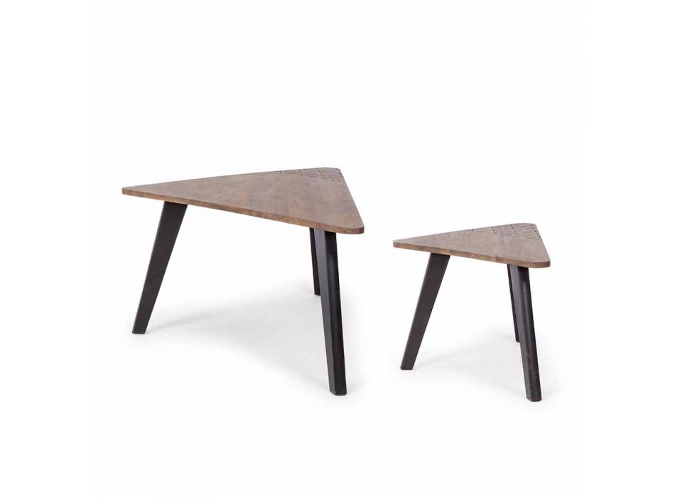 Composition de 2 Tables Basses Modernes en Bois Homemotion - Nigola Viadurini