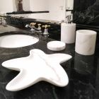 Composition de 3 accessoires de salle de bain en marbre poli Made in Italy - Trevio Viadurini