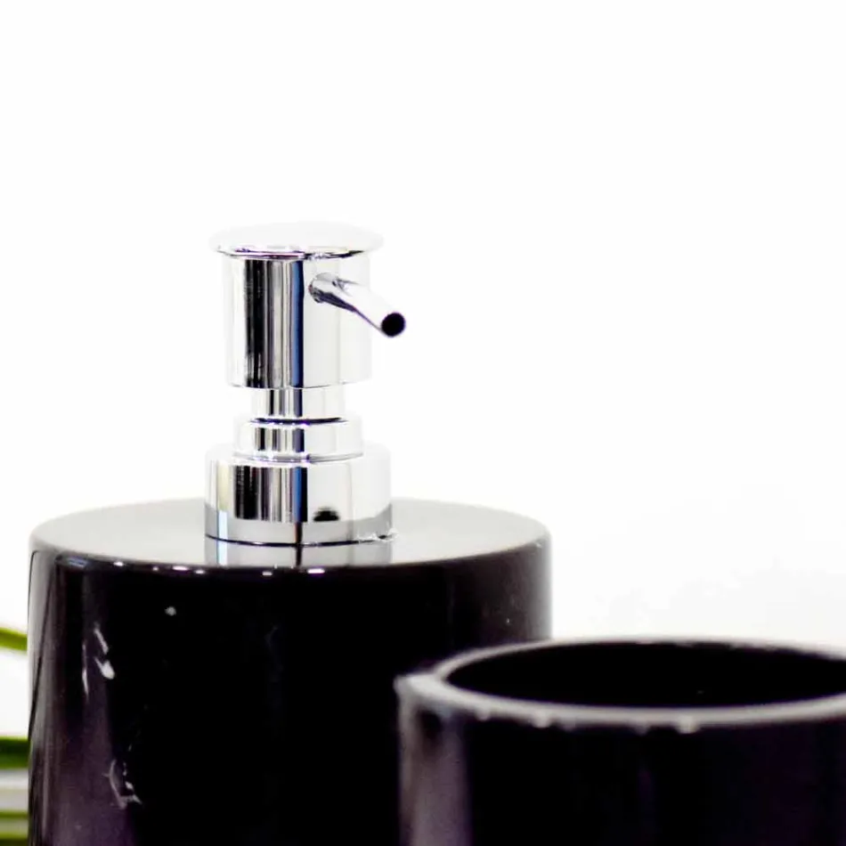 Composition de 3 accessoires de salle de bain en marbre poli Made in Italy - Trevio Viadurini