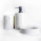Composition de 3 accessoires de salle de bain en marbre poli Made in Italy - Trevio Viadurini