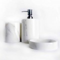 Composition de 3 accessoires de salle de bain en marbre poli Made in Italy - Trevio